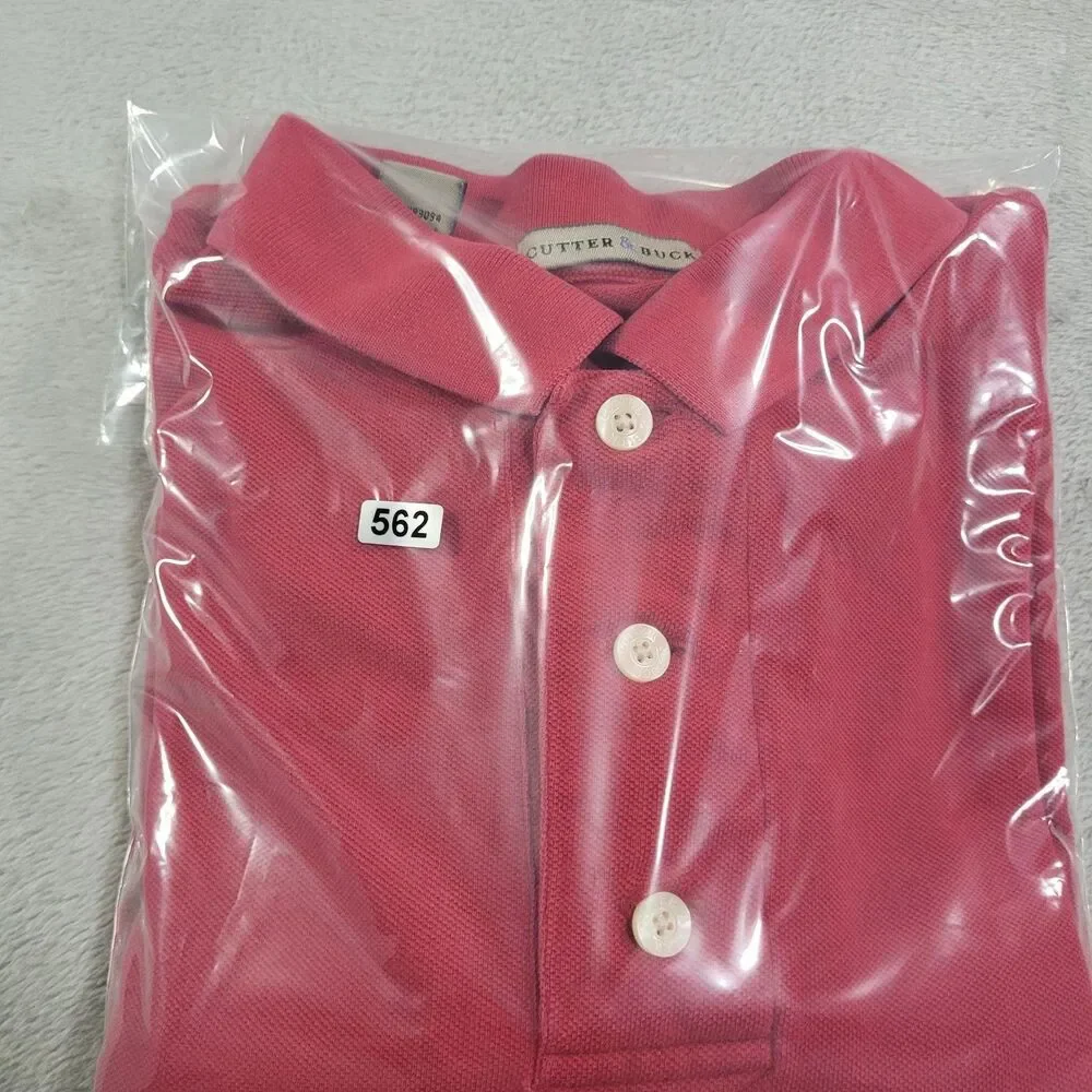 Cutter & Buck Pinehurst 1895 Polo Shirt Mens Large Red Golf Cotton Knit Logo